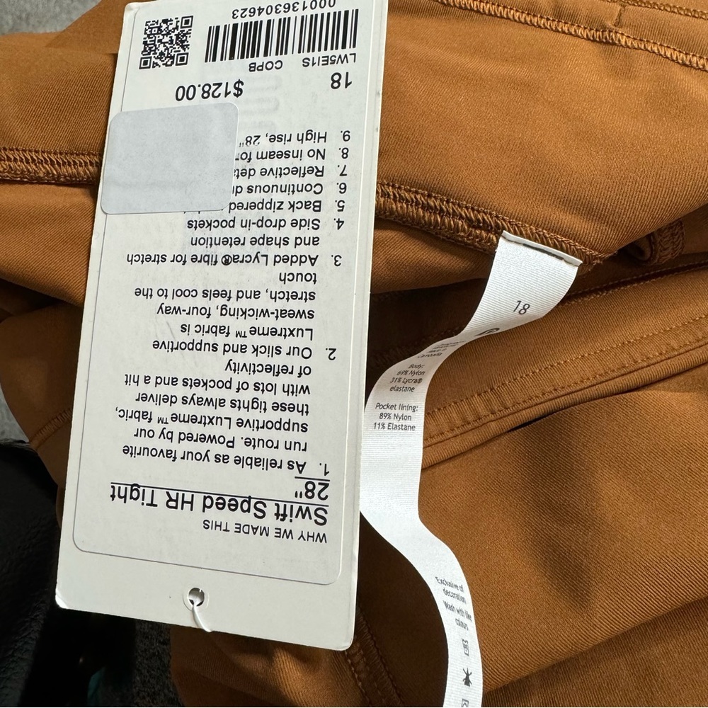 Lululemon Swift Speed High Rise Tight 28” Copper Brown Leggings Tights New 18 - Picture 11 of 12